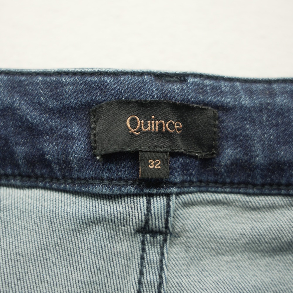 Quince Womens Bella Stretch Patch Pockets Wide Leg Crop Jeans Denim High Rise 32 - Picture 3 of 11